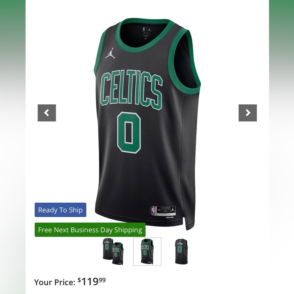Boston Celtics black jersey Tatum